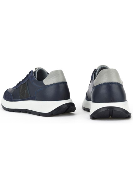 , Erkek Hakiki Deri Sneaker 1531037Z2417 Lacivert
