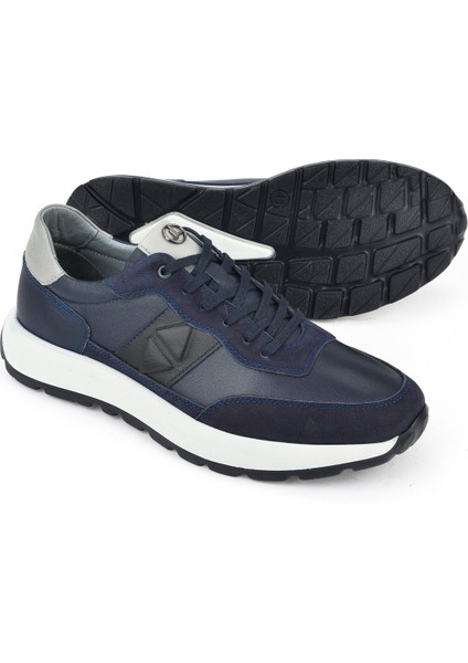 , Erkek Hakiki Deri Sneaker 1531037Z2417 Lacivert