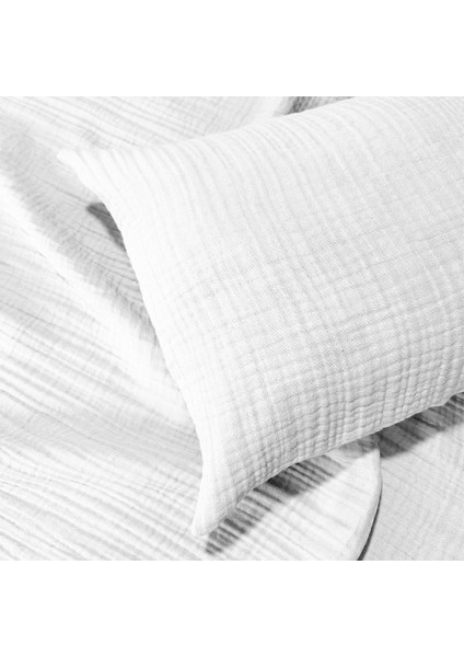 4 Katlı Müslin Bebek Yastık Kılıfı | %100 Pamuk | 35X45 ( 1 Adet )