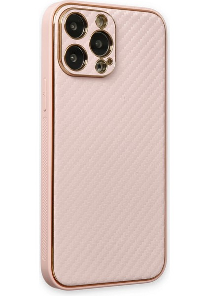 Apple iPhone 13 Pro Max Kılıf Coco Karbon Silikon - Pembe Zrnet