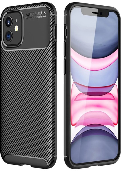 Apple iPhone 12 Mini Kılıf Karbon Kapak - Siyah Zrnet
