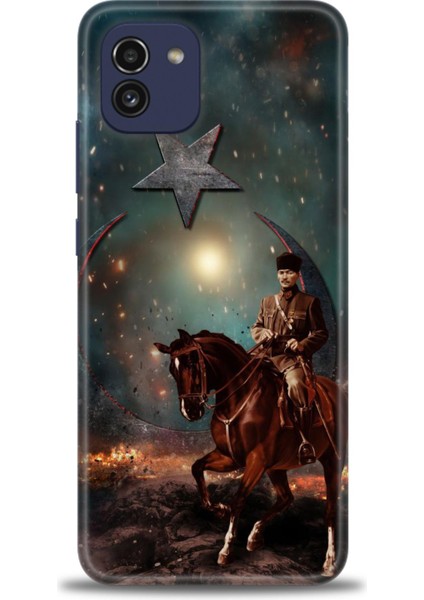 Samsung Galaxy A03 Hd Baskılı Kılıf + Seramik Tam Kaplayan Ekran Koruyucu 25