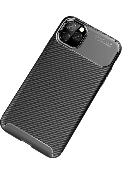 Apple iPhone 11 Pro Max Kılıf Karbon Kapak - Siyah Zrnet