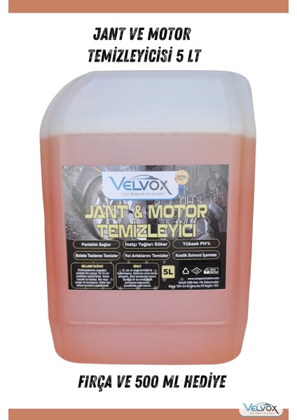 Jant Ve Motor Temizleyici 5L, 500ml ve Fırça Hediye, Jant Temizleme, Motor Temizleme