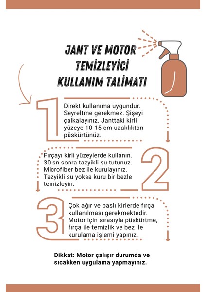 Jant Ve Motor Temizleyici 5L, 500ml ve Fırça Hediye, Jant Temizleme, Motor Temizleme