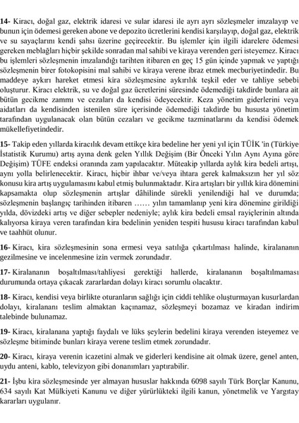 10 Paket, Kira Sözleşmesi Güncel Detaylı.