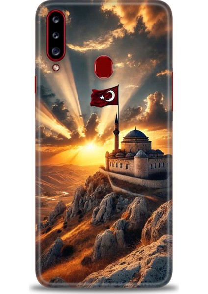 Samsung Galaxy A20S Hd Baskılı Kılıf + Seramik Tam Kaplayan Ekran Koruyucu 229
