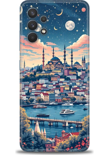 Samsung Galaxy A32 Hd Baskılı Kılıf + Seramik Tam Kaplayan Ekran Koruyucu 223