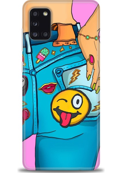 Samsung Galaxy A31 Hd Baskılı Kılıf + Seramik Tam Kaplayan Ekran Koruyucu 448