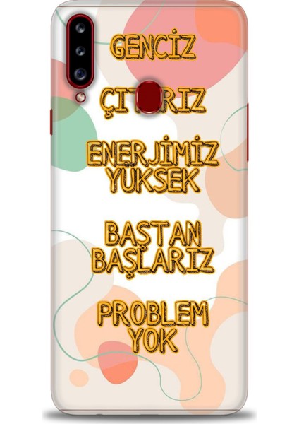 Samsung Galaxy A20S Hd Baskılı Kılıf + Seramik Tam Kaplayan Ekran Koruyucu 170