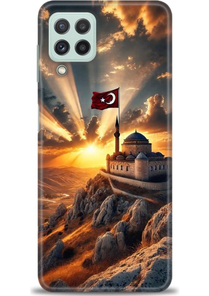 Samsung Galaxy A22 Hd Baskılı Kılıf + Seramik Tam Kaplayan Ekran Koruyucu 229
