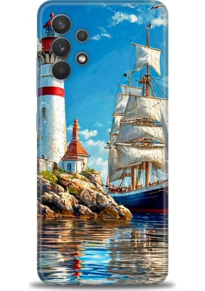 Samsung Galaxy A32 Hd Baskılı Kılıf + Seramik Tam Kaplayan Ekran Koruyucu 239