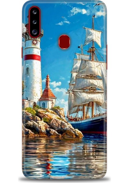Samsung Galaxy A20S Hd Baskılı Kılıf + Seramik Tam Kaplayan Ekran Koruyucu 239