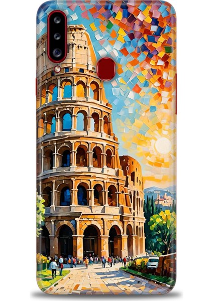 Samsung Galaxy A20S Hd Baskılı Kılıf + Seramik Tam Kaplayan Ekran Koruyucu 262