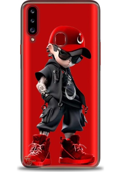 Samsung Galaxy A20S Hd Baskılı Kılıf + Seramik Tam Kaplayan Ekran Koruyucu 250