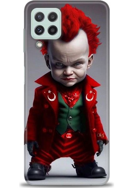Samsung Galaxy A22 Hd Baskılı Kılıf + Seramik Tam Kaplayan Ekran Koruyucu 248