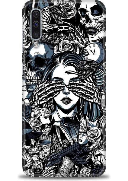 Samsung Galaxy A30S Hd Baskılı Kılıf + Seramik Tam Kaplayan Ekran Koruyucu 352