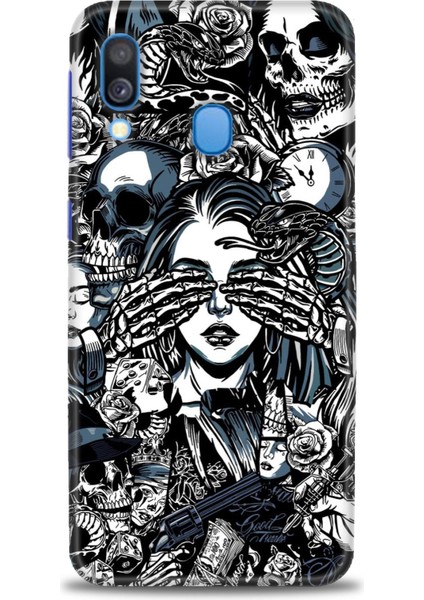 Samsung Galaxy A40 Hd Baskılı Kılıf + Seramik Tam Kaplayan Ekran Koruyucu 352