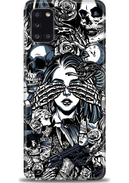 Samsung Galaxy A31 Hd Baskılı Kılıf + Seramik Tam Kaplayan Ekran Koruyucu 352