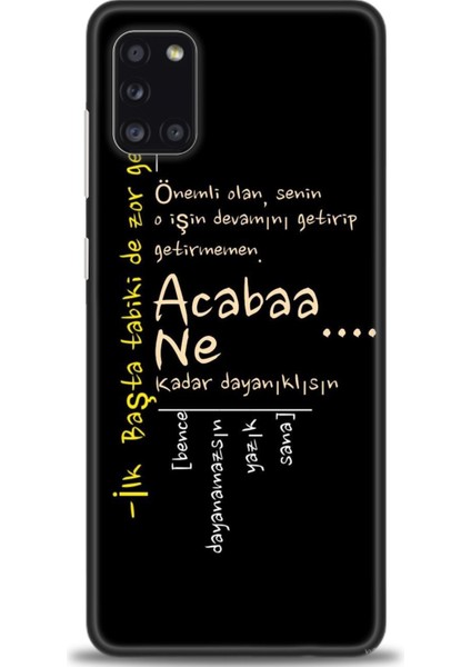 Samsung Galaxy A31 Hd Baskılı Kılıf + Seramik Tam Kaplayan Ekran Koruyucu 393