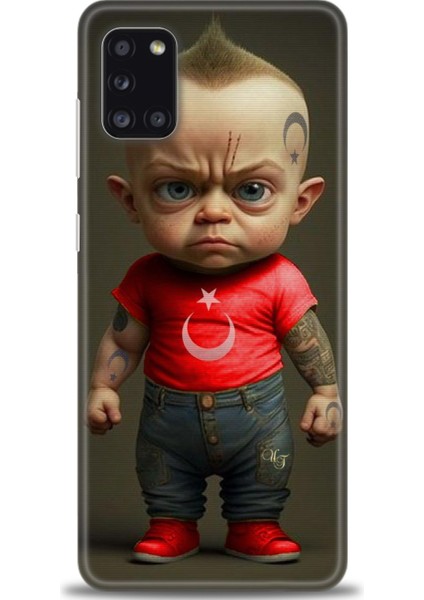 Samsung Galaxy A31 Hd Baskılı Kılıf + Seramik Tam Kaplayan Ekran Koruyucu 244