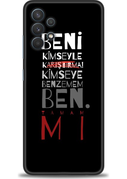 Samsung Galaxy A32 Hd Baskılı Kılıf + Seramik Tam Kaplayan Ekran Koruyucu 396