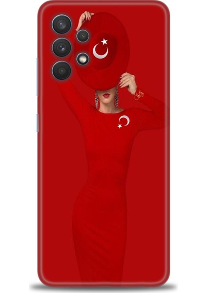 Samsung Galaxy A32 Hd Baskılı Kılıf + Seramik Tam Kaplayan Ekran Koruyucu 241