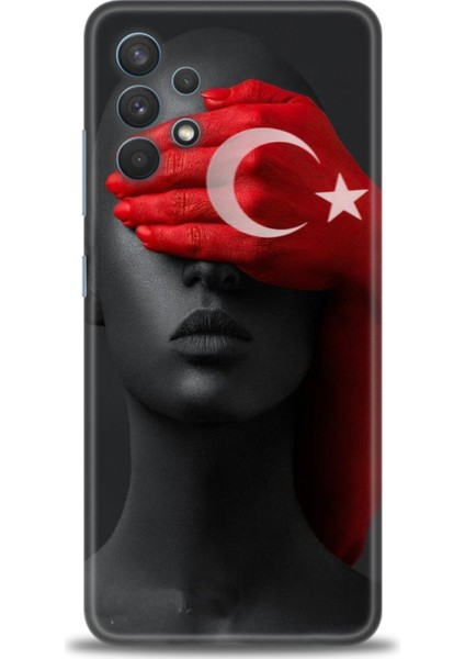 Samsung Galaxy A32 Hd Baskılı Kılıf + Seramik Tam Kaplayan Ekran Koruyucu 246