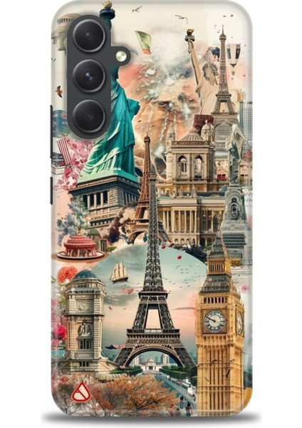 Samsung Galaxy A54 Hd Baskılı Kılıf + Seramik Tam Kaplayan Ekran Koruyucu 264