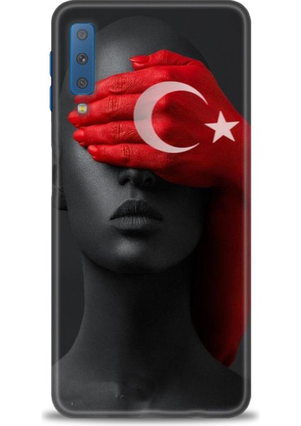 Samsung Galaxy A7 2018 Hd Baskılı Kılıf + Seramik Tam Kaplayan Ekran Koruyucu 246