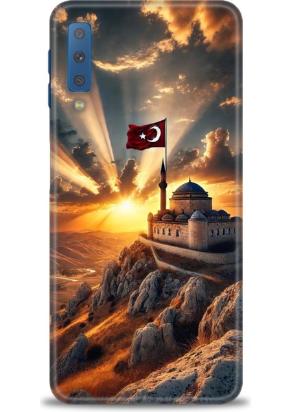 Samsung Galaxy A7 2018 Hd Baskılı Kılıf + Seramik Tam Kaplayan Ekran Koruyucu 229