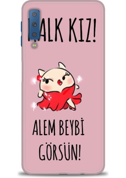 Samsung Galaxy A7 2018 Hd Baskılı Kılıf + Seramik Tam Kaplayan Ekran Koruyucu 165