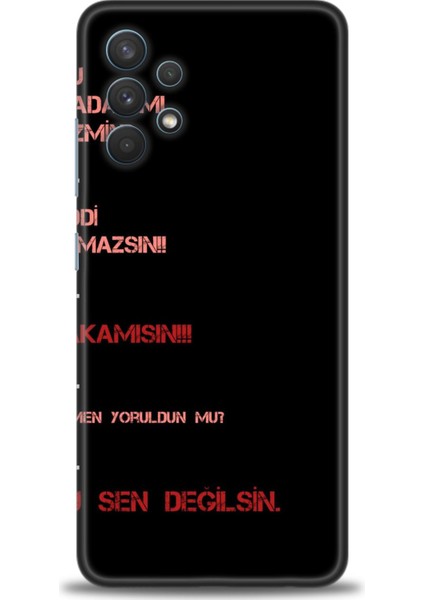 Samsung Galaxy A32 Hd Baskılı Kılıf + Seramik Tam Kaplayan Ekran Koruyucu 391