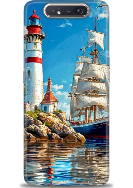 Samsung Galaxy A80 Hd Baskılı Kılıf + Seramik Tam Kaplayan Ekran Koruyucu 239