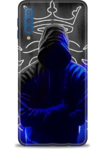 Samsung Galaxy A7 2018 Hd Baskılı Kılıf + Seramik Tam Kaplayan Ekran Koruyucu 357