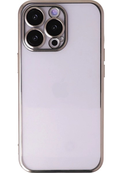 Apple iPhone 13 Pro Kılıf Razer Lensli Silikon - Gold Zrnet