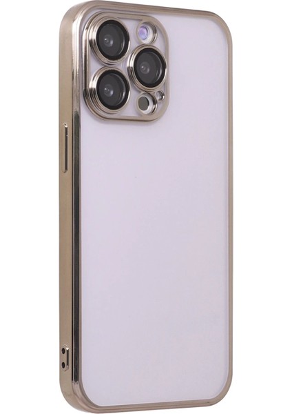 Apple iPhone 13 Pro Kılıf Razer Lensli Silikon - Gold Zrnet