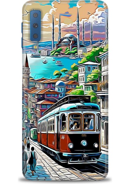 Samsung Galaxy A7 2018 Hd Baskılı Kılıf + Seramik Tam Kaplayan Ekran Koruyucu 225