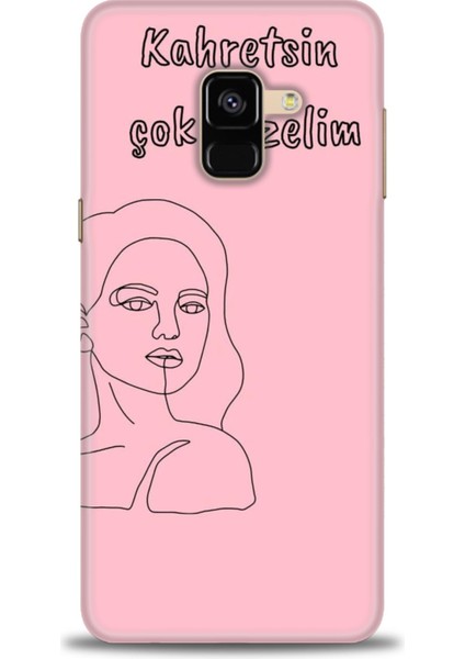 Samsung Galaxy A8 2018 Hd Baskılı Kılıf + Seramik Tam Kaplayan Ekran Koruyucu 162