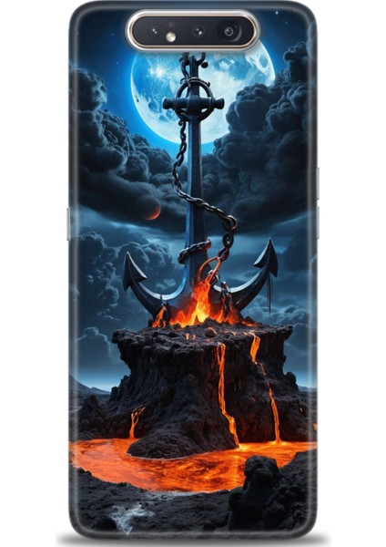 Samsung Galaxy A80 Hd Baskılı Kılıf + Seramik Tam Kaplayan Ekran Koruyucu 240