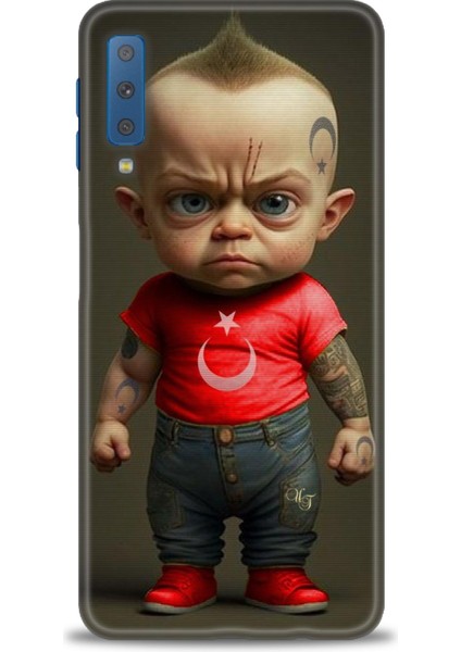 Samsung Galaxy A7 2018 Hd Baskılı Kılıf + Seramik Tam Kaplayan Ekran Koruyucu 244