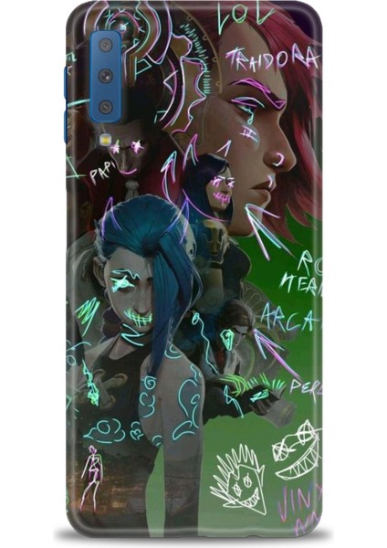 Samsung Galaxy A7 2018 Hd Baskılı Kılıf + Seramik Tam Kaplayan Ekran Koruyucu 272