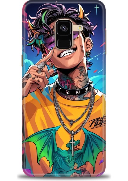 Samsung Galaxy A8 2018 Hd Baskılı Kılıf + Seramik Tam Kaplayan Ekran Koruyucu 259
