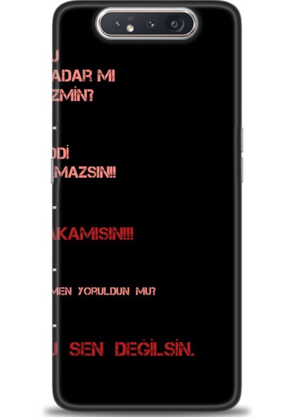 Samsung Galaxy A80 Hd Baskılı Kılıf + Seramik Tam Kaplayan Ekran Koruyucu 391