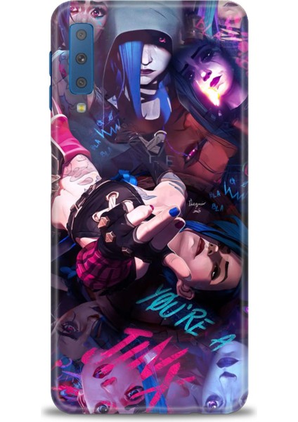 Samsung Galaxy A7 2018 Hd Baskılı Kılıf + Seramik Tam Kaplayan Ekran Koruyucu 278