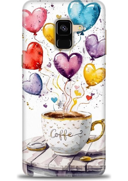 Samsung Galaxy A8 2018 Hd Baskılı Kılıf + Seramik Tam Kaplayan Ekran Koruyucu 411
