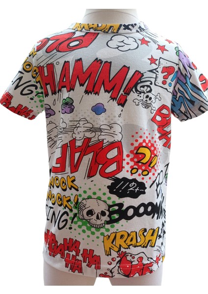 Erkek Çocuk T-Shirt Bomba Flash Dijital Baskılı Çok Renkli 4-5 Yaş