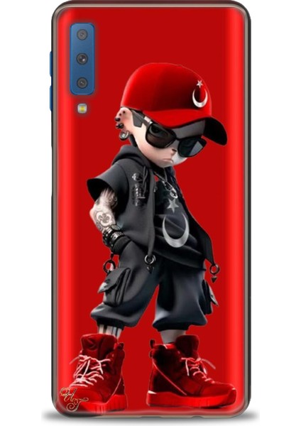 Samsung Galaxy A7 2018 Hd Baskılı Kılıf + Seramik Tam Kaplayan Ekran Koruyucu 250