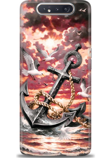 Samsung Galaxy A80 Hd Baskılı Kılıf + Seramik Tam Kaplayan Ekran Koruyucu 231