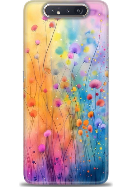 Samsung Galaxy A80 Hd Baskılı Kılıf + Seramik Tam Kaplayan Ekran Koruyucu 413